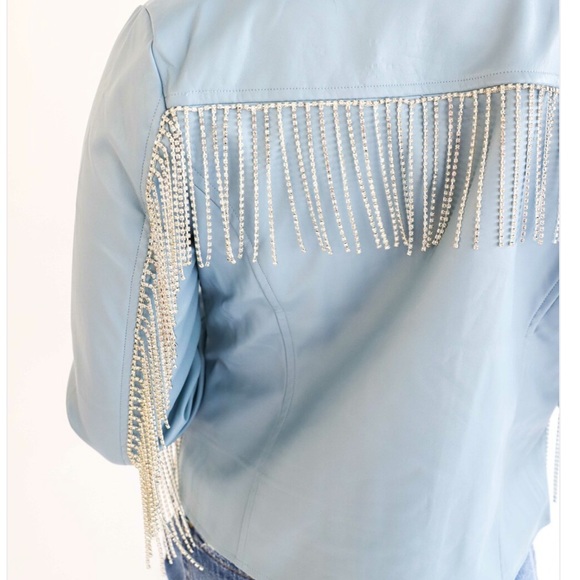 NWT COWGIRL RHINESTONE RICHES FAUX LEATHER JACKET - Picture 5 of 11